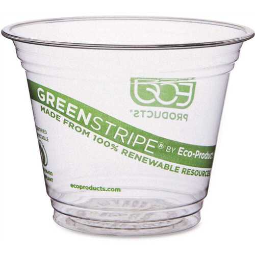 Eco-Products, Inc ECOEPCC9SGS 9 oz. Clear Compostable Corn-Based Cold Drink Cups