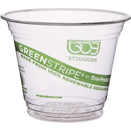 9 oz. Clear Compostable Corn-Based Cold Drink Cups - pack of 1000