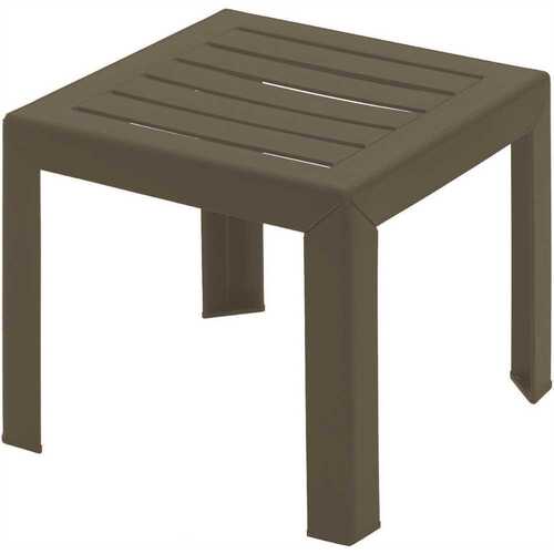 Grosfillex CT052037 Bahia Bronze Square Plastic Outdoor Side Table