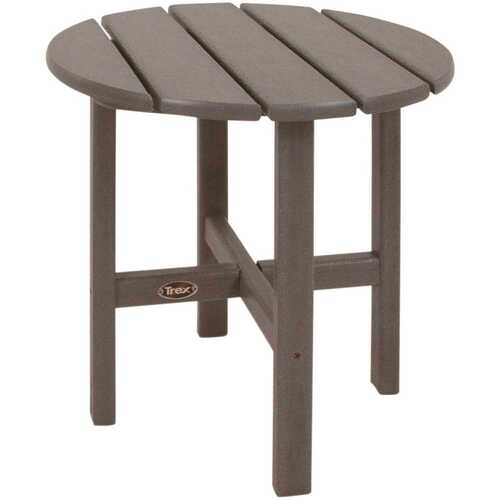 Trex Outdoor Furniture TXRST18SS Cape Cod 18 in. Stepping Stone Round Plastic Outdoor Patio Side Table