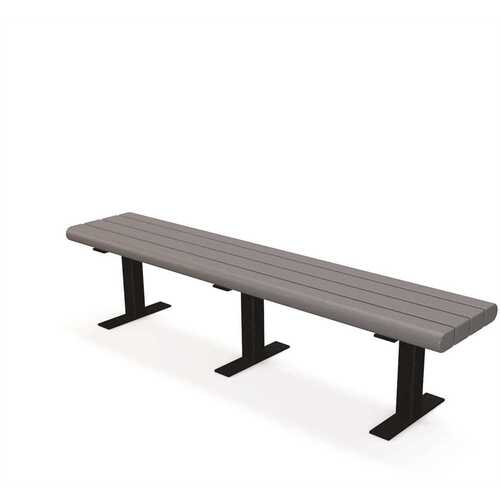 Creekside 6 ft. Gray Surface Mount Recycled Plastic Bench Grey