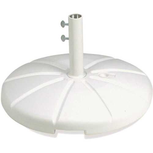 National Brand Alternative US602104 Fillable 5lb Resin Patio Umbrella Base in White