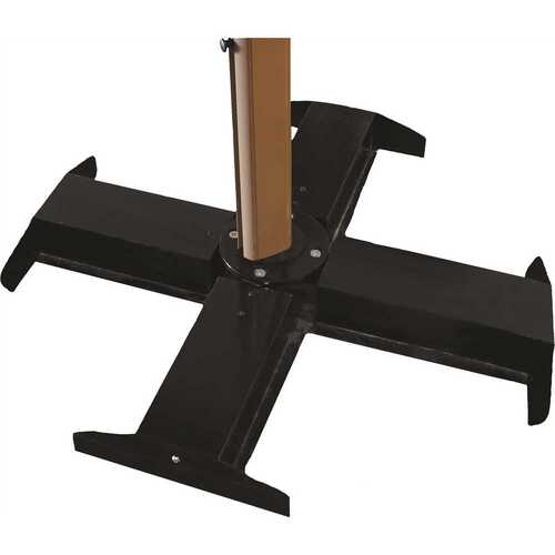 Grosfillex US606017 Cantilever 48 lbs. Metal Patio Umbrella Base in Black