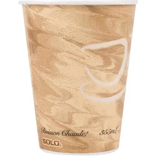 12 oz. Mistique Poly Lined Paper Hot Cup Custom Design - pack of 1000