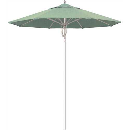 California Umbrella 194061508862 7.5 ft. Silver Aluminum Commercial Market Patio Umbrella Fiberglass Ribs and Pulley Lift in Spa Sunbrella