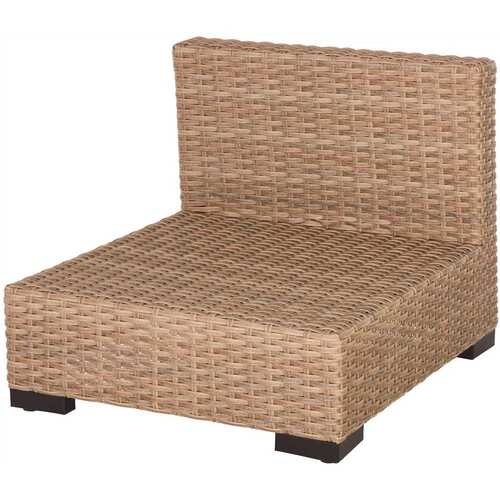 Hampton Bay D13320-SS-N Commercial Natural Wicker Armless Middle Outdoor Sectional Chair