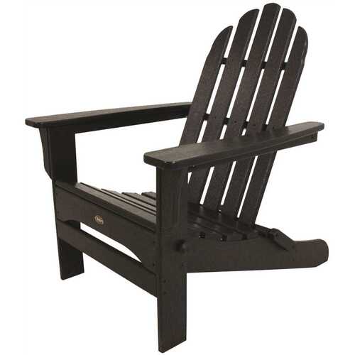 Trex Outdoor Furniture TXA53CB Cape Cod Charcoal Black Folding Plastic Adirondack Chair