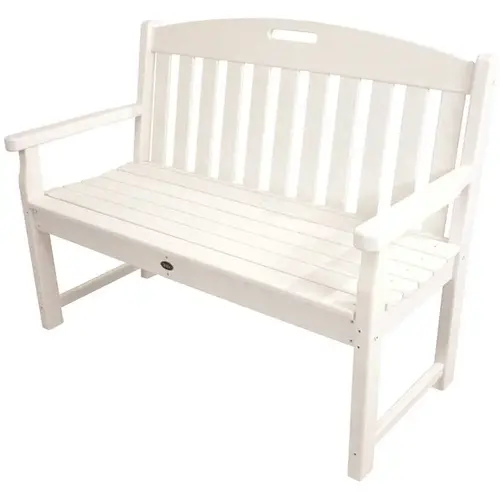 Trex Outdoor Furniture TXB48CW Yacht Club 48 in. Classic White Plastic Patio Bench