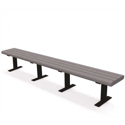 Creekside 8 ft. Gray Surface Mount Recycled Plastic Bench Grey