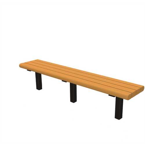 Creekside 6 ft. Cedar In-Ground Mount Recycled Plastic Bench Yellow/Gold