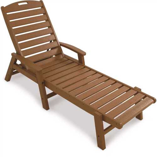 Yacht Club Tree House Plastic Outdoor Patio Stackable Chaise Lounge Chair