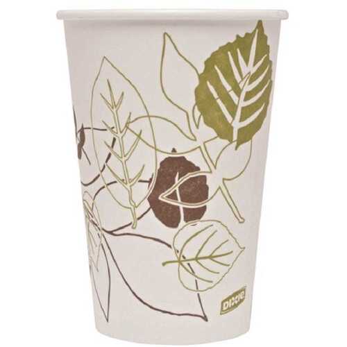 DIXIE 2346PATH 16 oz. Pathways Disposable Hot Paper Cup (1,000 Hot Cups per Case) White/Brown/Green - pack of 1000