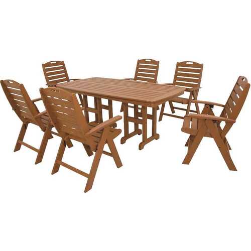 Trex Outdoor Furniture TXS103-1-TH Yacht Club Tree House High Back Plastic Outdoor Patio Dining Set