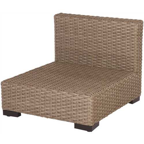 Hampton Bay D13320-SS-G Commercial Gray Wicker Armless Middle Outdoor Sectional Chair