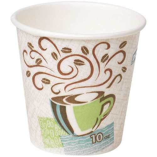 DIXIE 5310DX PerfecTouch 10 oz. Coffee Haze Disposable Insulated Hot Paper Cup (500 Hot Cups per Case)