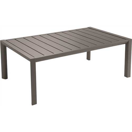 Grosfillex US004288 Sunset Volcanic Black Rectangle Aluminum Outdoor Coffee Table