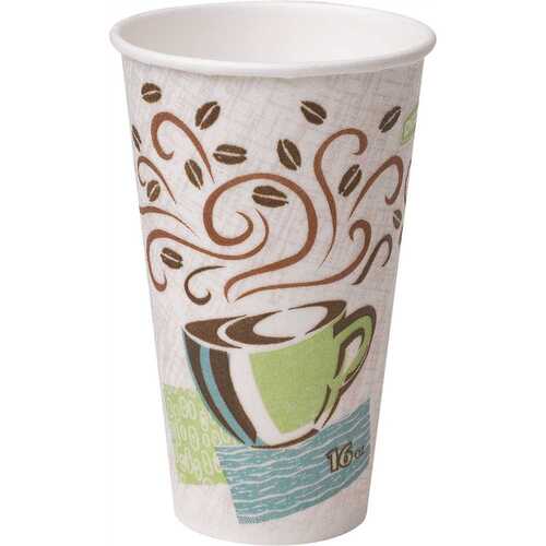 DIXIE 5356CD PerfecTouch 16 oz. Coffee Haze Disposable Insulated Hot Paper Cup (1,000 Hot Cups per Case)