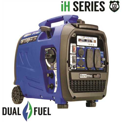 DUROMAX XP2300iH 2,300-Watt/1,800-Watt Recoil Start Dual Fuel Portable Digital Inverter Generator 50-State
