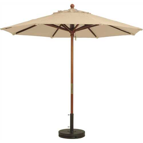 Grosfillex 98910331 9 ft. Wooden Push-Up Market umbrella in Khaki