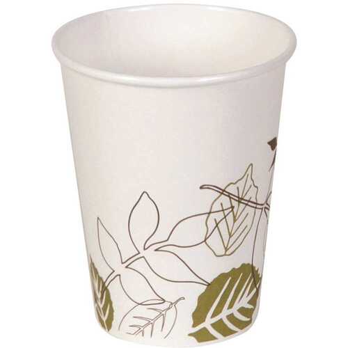 DIXIE 2338PATH 8 oz. Pathways Disposable Hot Paper Cup (1,000 Hot Cups per Case) Green - White - pack of 1000