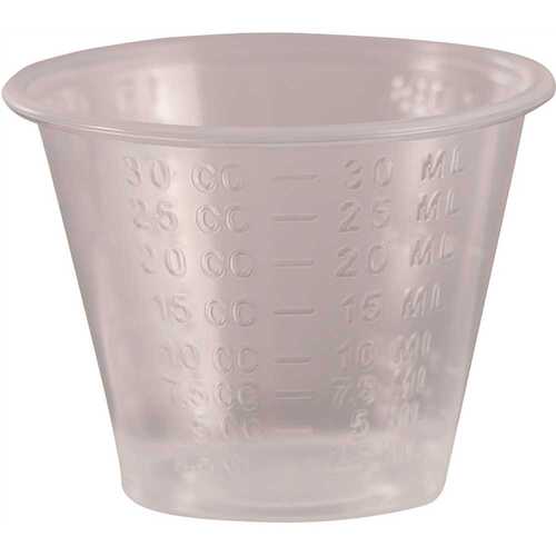 1 oz. Disposable Clear Polypropylene Graduated Medical Cup (50/)
