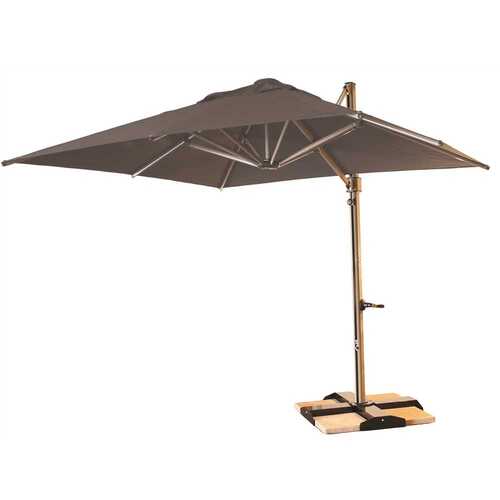 Grosfillex 98700231 Windmaster 10 ft. Aluminum Cantilever Tilt Patio Umbrella in Charcoal