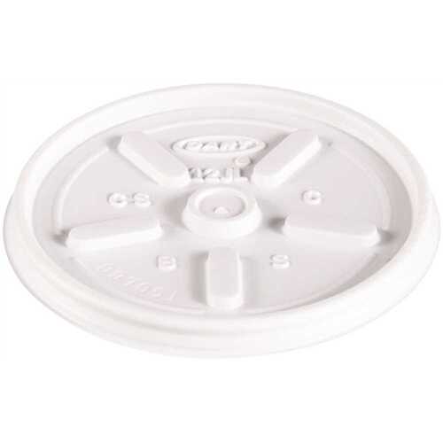 DART 12JL Vented Lid for 12-Series J Style Cups and Containers, White