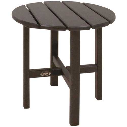 Trex Outdoor Furniture TXRST18CB Cape Cod 18 in. Charcoal Black Round Plastic Outdoor Patio Side Table