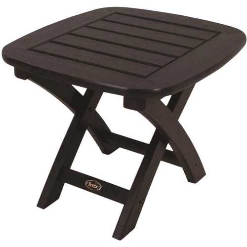 Trex Outdoor Furniture TXNSTCB Yacht Club 21 in. x 18 in. Charcoal Black Patio Side Table