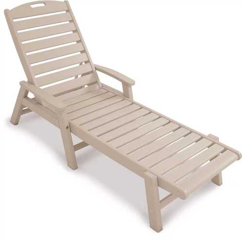 Trex Outdoor Furniture TXC2280SC Yacht Club Sand Castle Plastic Outdoor Patio Stackable Chaise Lounge Chair