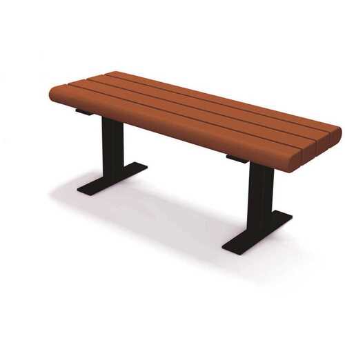 National Brand Alternative 289-3001-3 Creekside 4 ft. Brown Surface Mount Recycled Plastic Bench