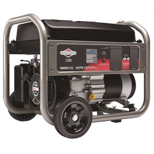 Home 3500-Watt Recoil Start Gasoline Powered Portable Generator with B&S OHV Engine Featuring CO Guard