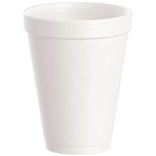 DART 12J12 J Cup 12 oz. White Insulated Disposable Foam Cup