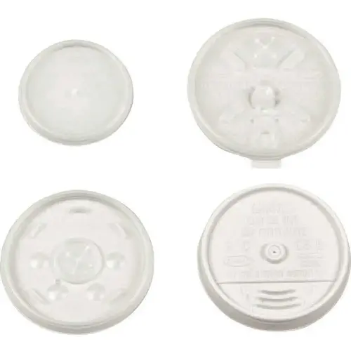 DART 12SL 12-Series Translucent Straw Slotted Lid White - pack of 1000