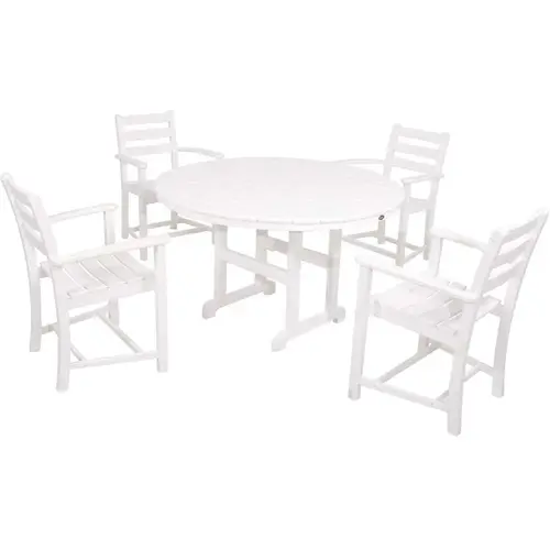 Trex Outdoor Furniture TXS101-1-CW Monterey Bay Classic White Plastic Outdoor Patio Dining Set