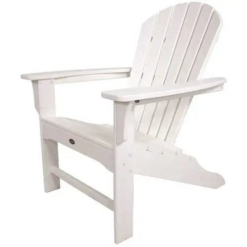 Yacht Club Shellback Classic White Plastic Patio Adirondack Chair