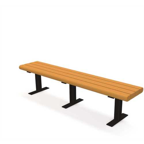 Creekside 6 ft. Cedar Surface Mount Recycled Plastic Bench Yellow/Gold