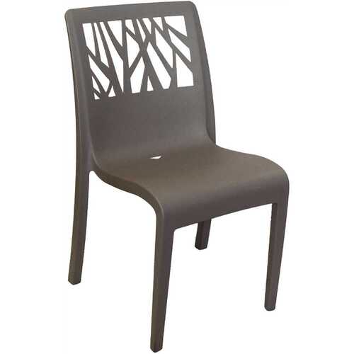 Grosfillex US117002 Vegetal Charcoal Stacking Outdoor Dining Side Chair