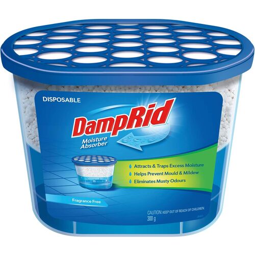 DampRid FG100 Fragrance-Free Disposable Moisture Absorber, 10.5 oz Tub, Solid
