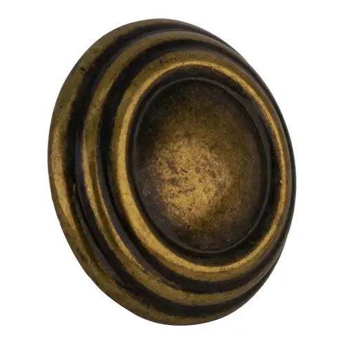 Traditions Kitchen Round Cabinet Knob 1-1/4" Dia Burnished Brass