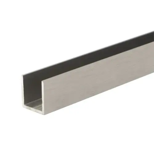 1" x 1" U-Channel - Brushed Stainless Anodized 234" Length