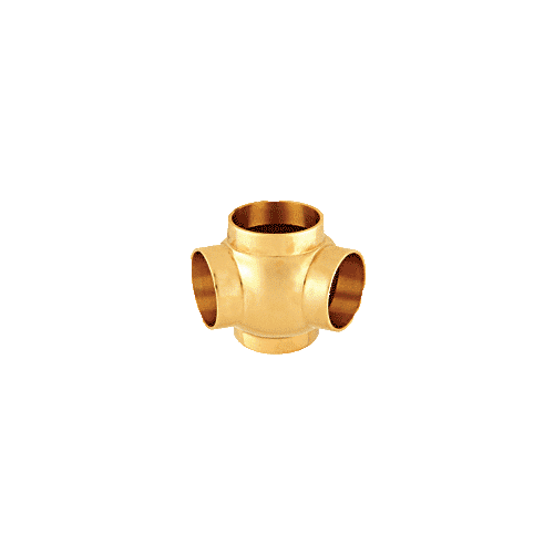 Polished Brass 3-5/16" 135 Degree Ball Type Side Outlet Tees for 2" Tubing