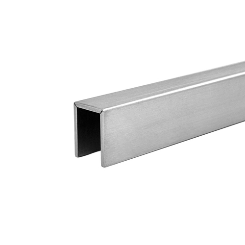 FHC CRVG1BS6 Steel V-Grooved Cap Rail 1-5/16" x 1" x 1-5/16" Profile 12' Stock Lengths - Brushed Stainless