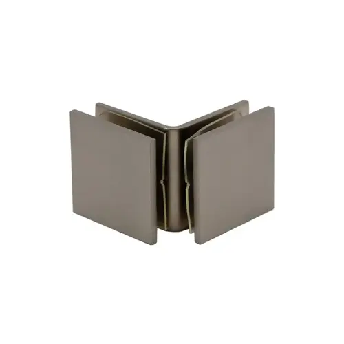 Open Face Square 90 Degree Glass Clamp - Brushed Nickel For 3/8" and 1/2" Glass