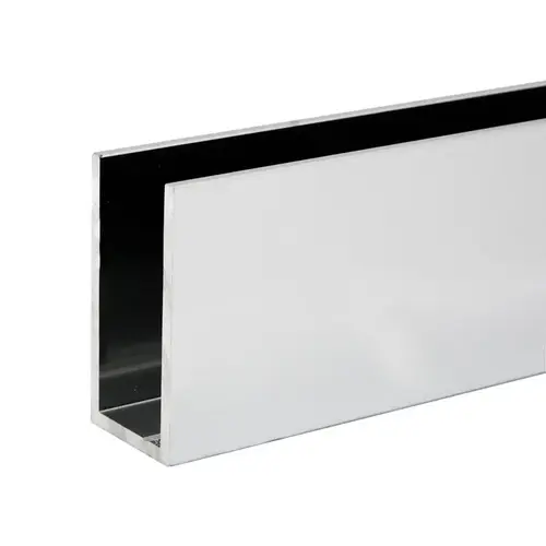 Wet Glaze 1" X 2" Deep U-Channel- Brite Chrome Anodized  36" Length