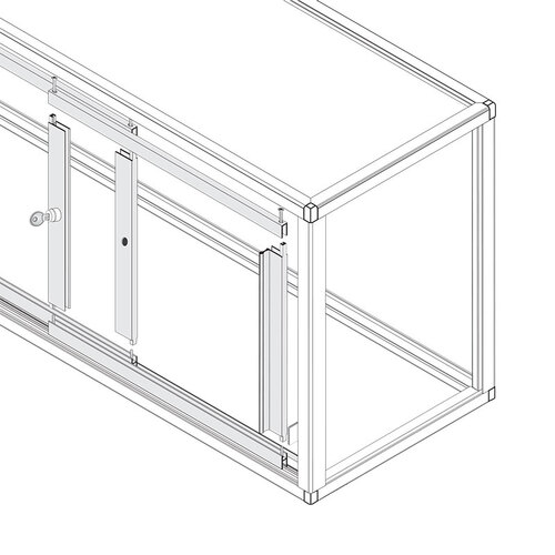 FHC Newport Showcase 4031 Series Frame with Framed Doors - Brite Anodized