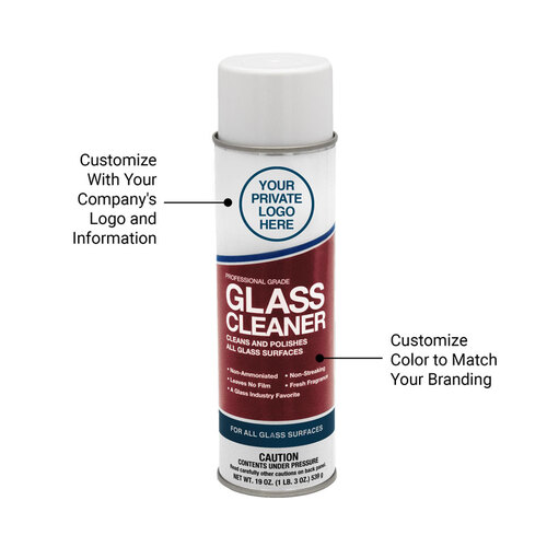 Private Label Glass Cleaner, 19 Oz. Cans - pack of 12