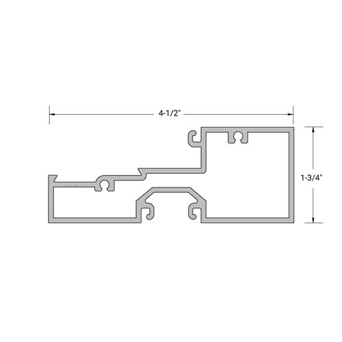 FHC 6959AA Aluminum 1.75 x 4.5 100 Series Center Glaze Intermediate Horizontal - 24'-1" Length - Dark Bronze Anodized