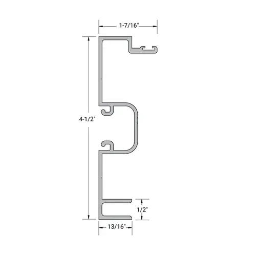 Aluminum 1-3/4" x 4-1/2" Center Glaze Expansion Mullion Large Pocket - 24'-1" Length - Dark Bronze Anodized