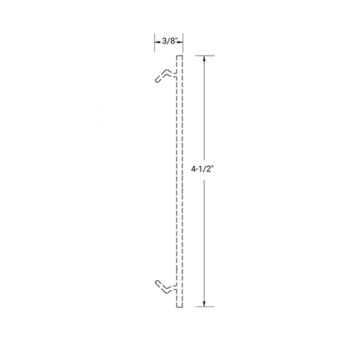 FHC 6925CA Aluminum 2" x 4-1/2" Snap-In Flat Filler for - 24'-1" Length - Clear Anodized